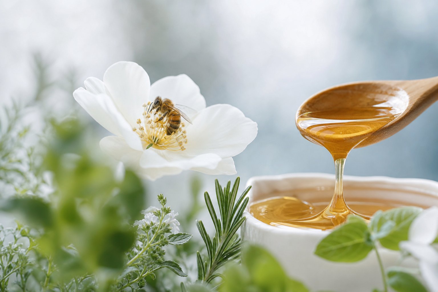 Abeille butinage fleur miel plantes