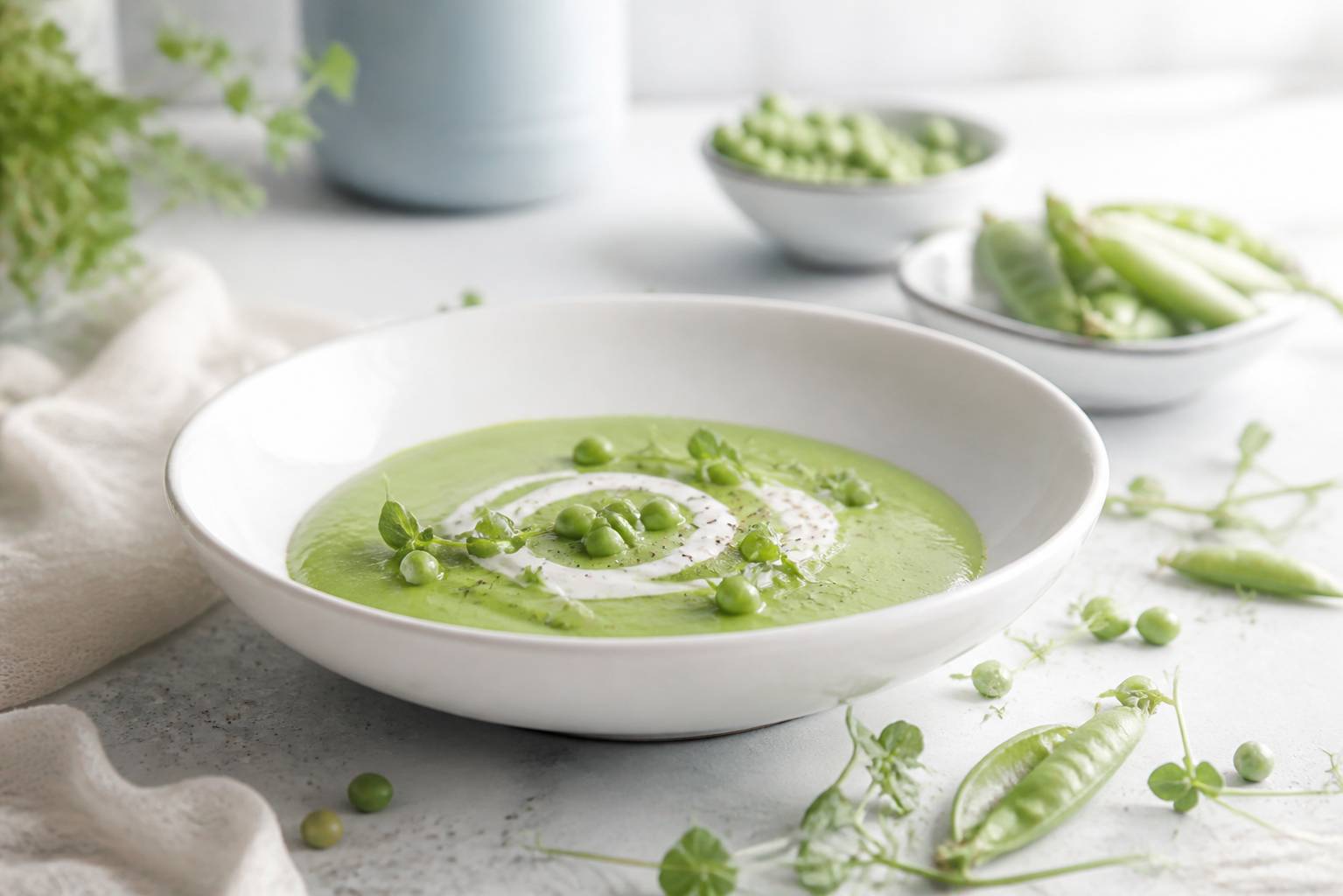 Creme petits pois frais delicieux vert recette saine