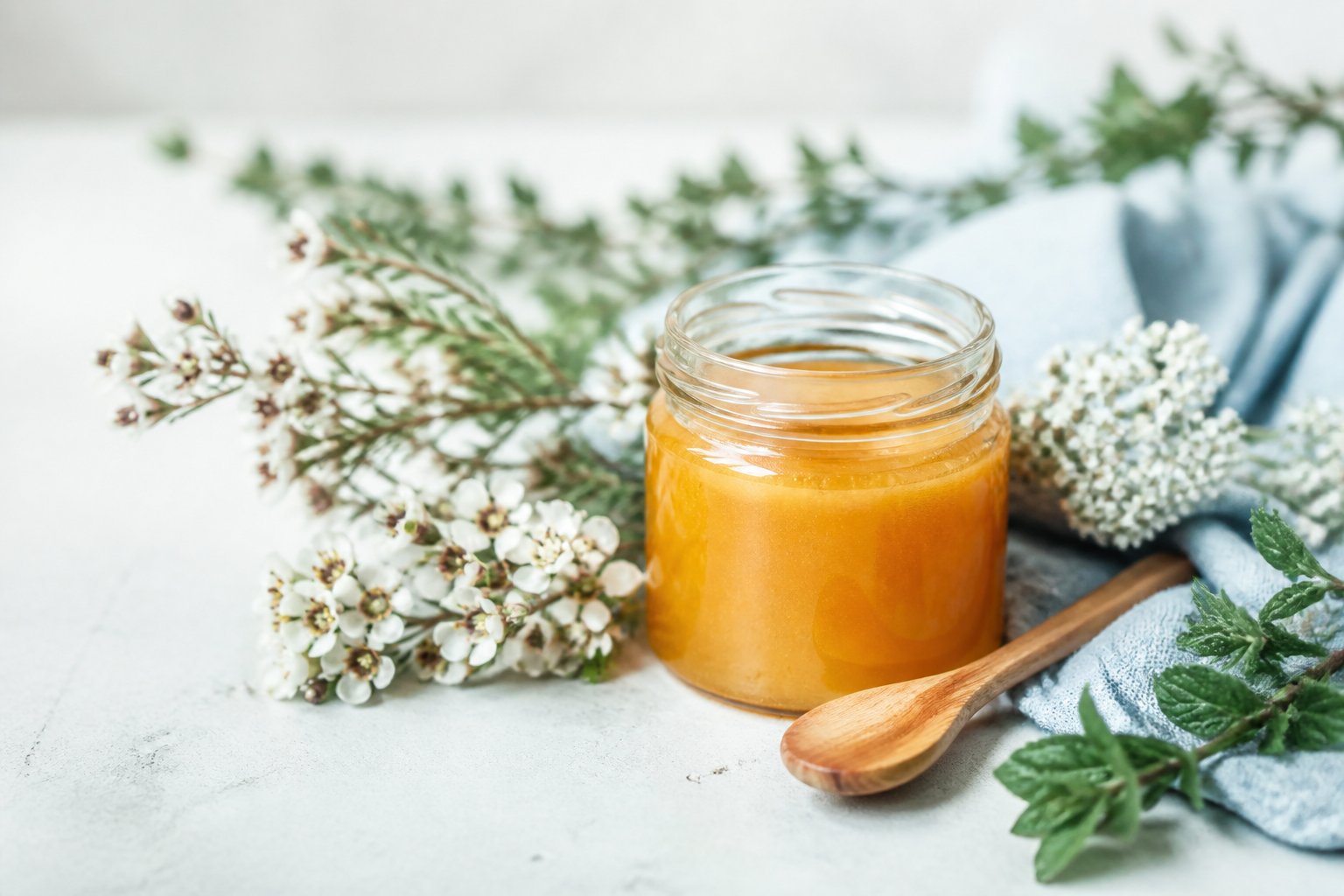 Miel Manuka pot cuillere bois fleurs