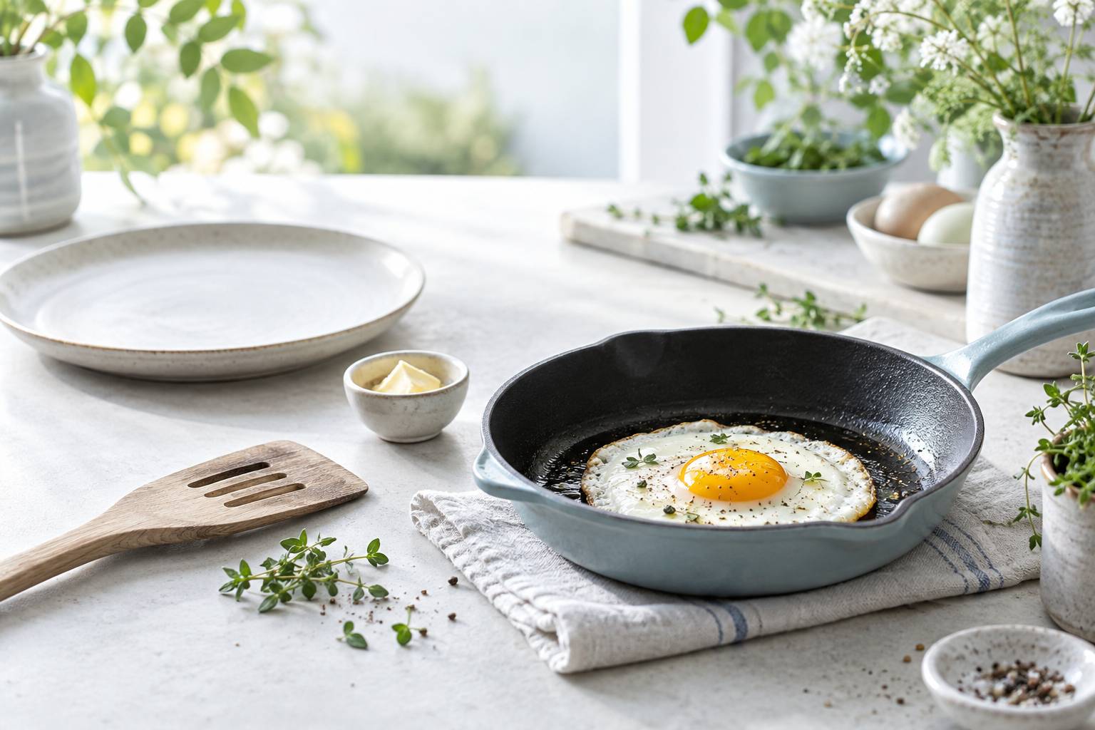 Illustration éditoriale du sujet : L'art simple et délicieux de l'œuf au plat