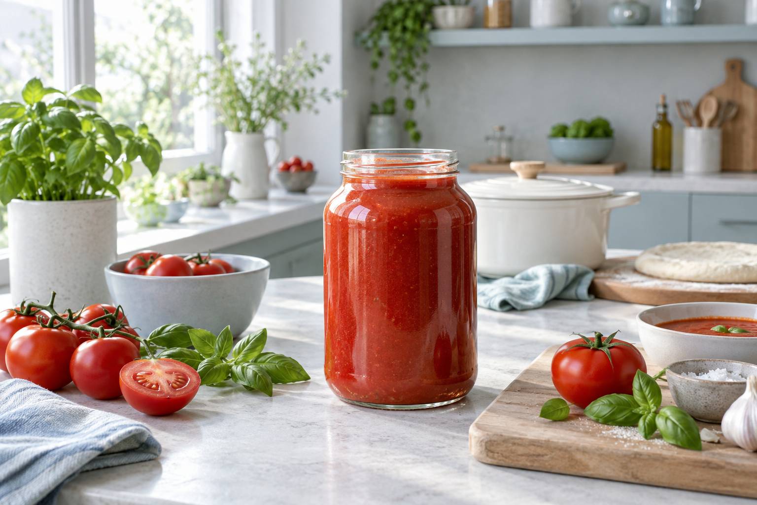 Illustration éditoriale du sujet : Tomates en conserve : la purée prête à l'emploi pour toutes vos recettes