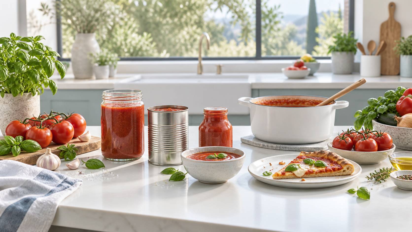 Illustration éditoriale du sujet : Tomates en conserve : la purée prête à l'emploi pour toutes vos recettes
