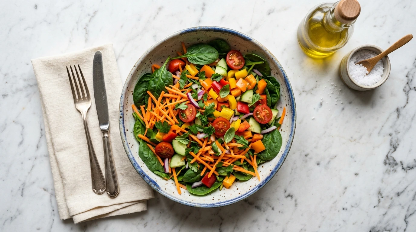 Assiette de légumes frais colorés pour la santé visuelle